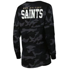 New Orleans Saints New Era Women's Camo Long Sleeve T-Shirt - Black on sale