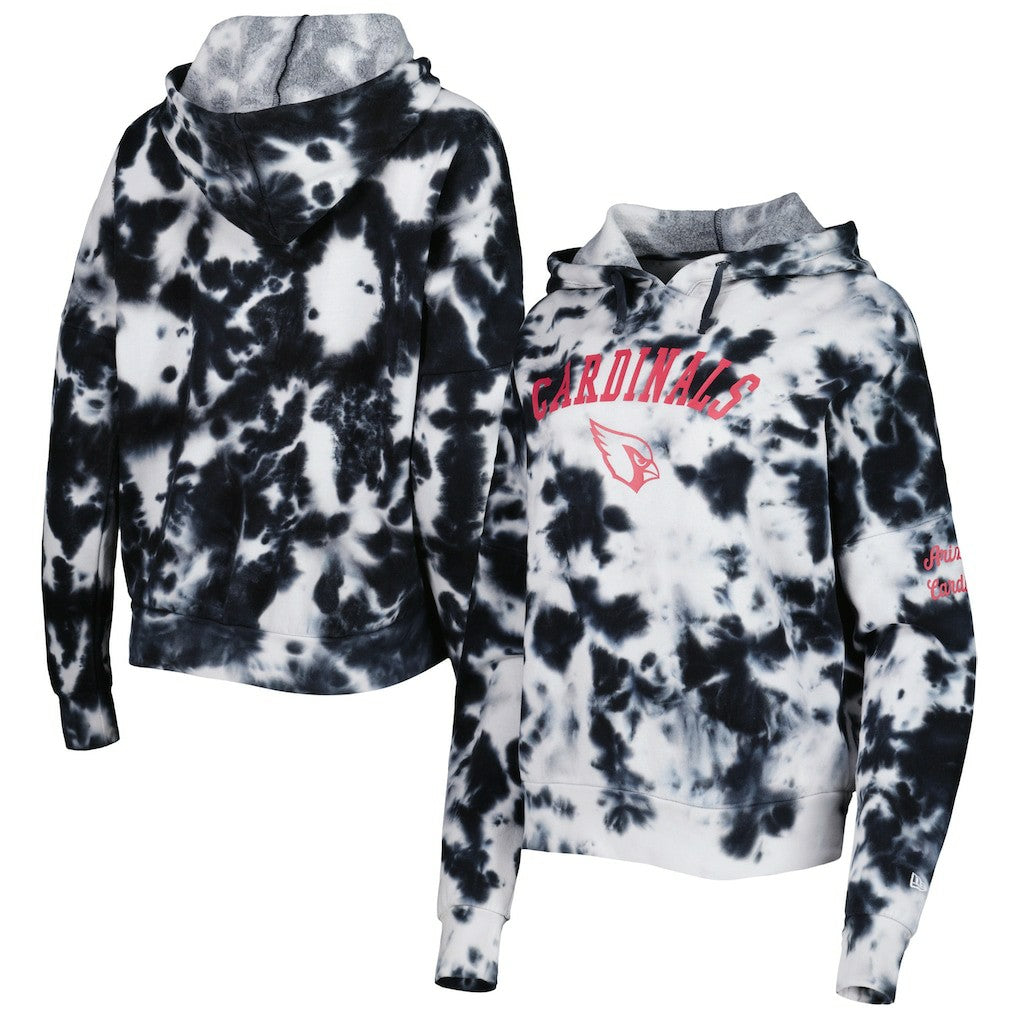 Arizona Cardinals New Era Women's Cloud Dye Fleece Pullover Hoodie - Black online