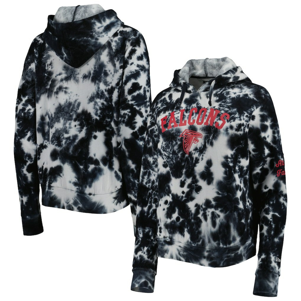 Atlanta Falcons New Era Women's Cloud Dye Fleece Pullover Hoodie - Black outlet