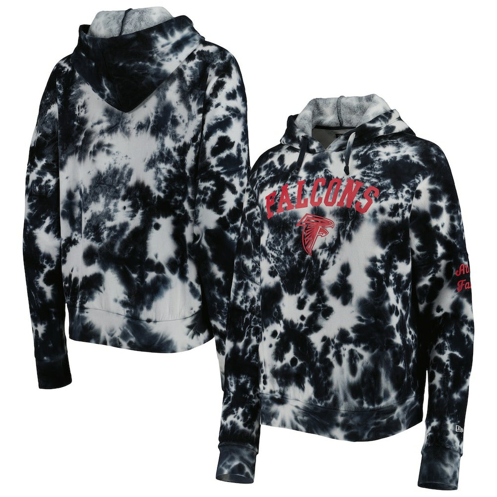 Atlanta Falcons New Era Women's Cloud Dye Fleece Pullover Hoodie - Black outlet