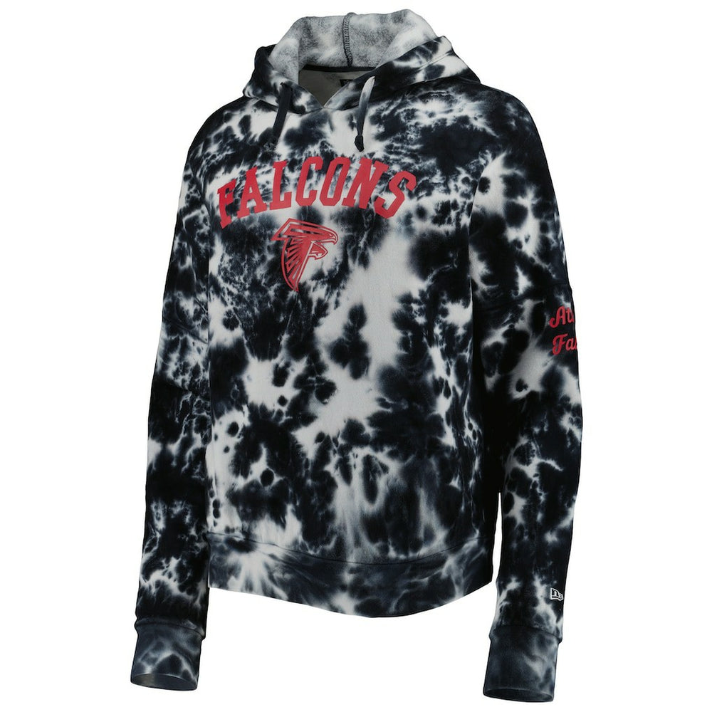 Atlanta Falcons New Era Women's Cloud Dye Fleece Pullover Hoodie - Black outlet