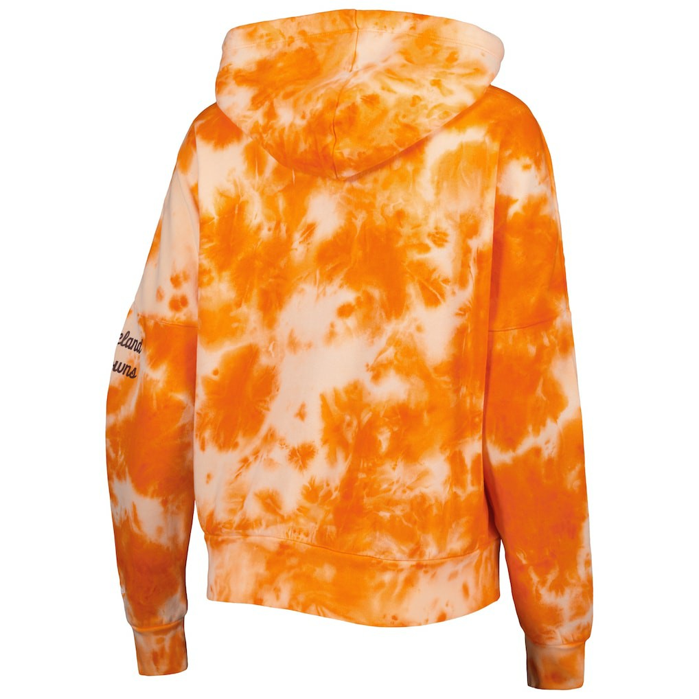 Cleveland Browns New Era Women's Cloud Dye Fleece Pullover Hoodie - Orange discount