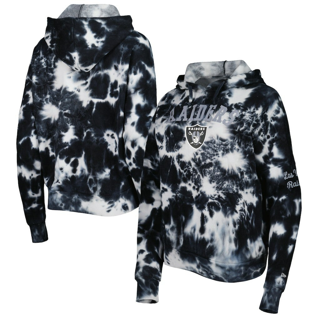 Las Vegas Raiders New Era Women's Cloud Dye Fleece Pullover Hoodie - Black on sale