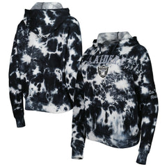 Las Vegas Raiders New Era Women's Cloud Dye Fleece Pullover Hoodie - Black on sale