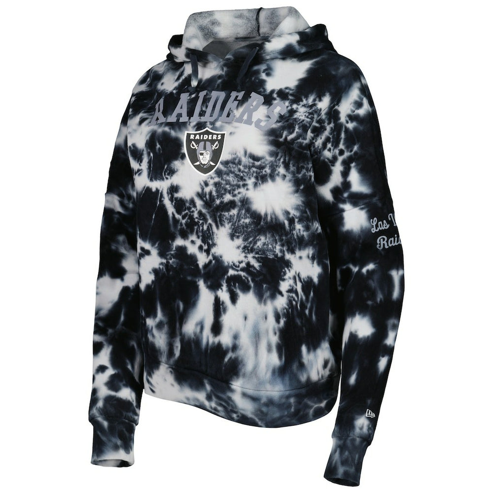Las Vegas Raiders New Era Women's Cloud Dye Fleece Pullover Hoodie - Black on sale