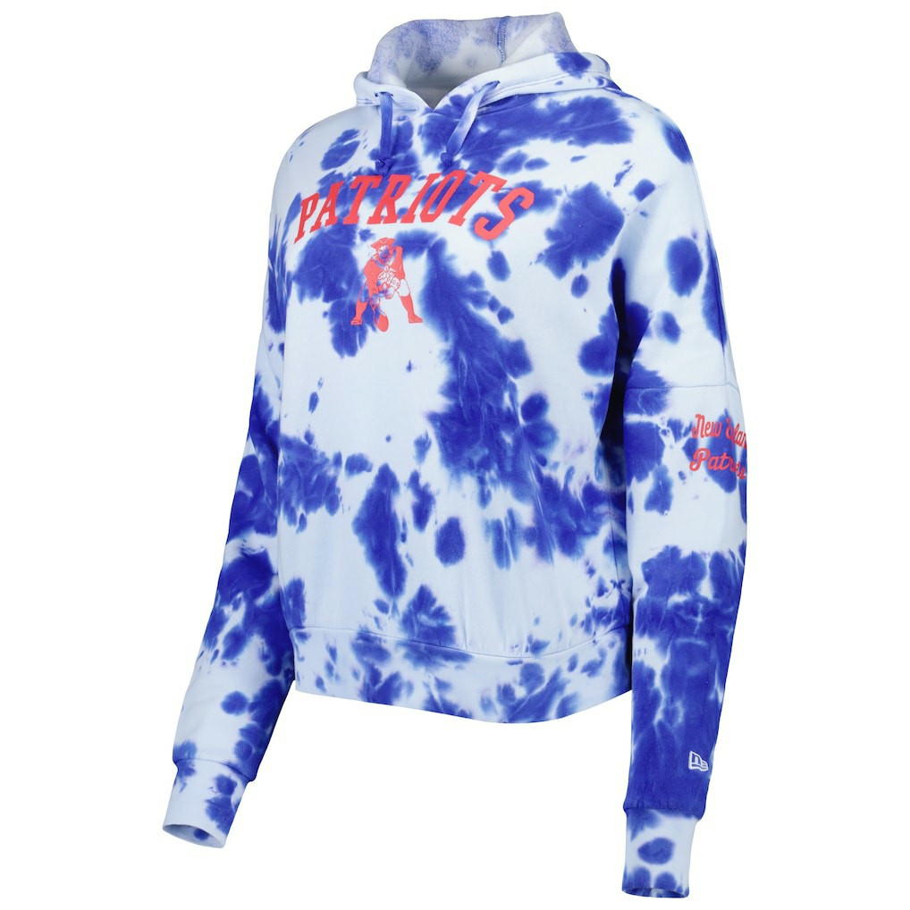 New England Patriots New Era Women's Cloud Dye Fleece Pullover Hoodie - Royal for sale
