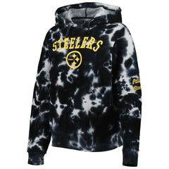 Pittsburgh Steelers New Era Women's Cloud Dye Fleece Pullover Hoodie - Black cheap