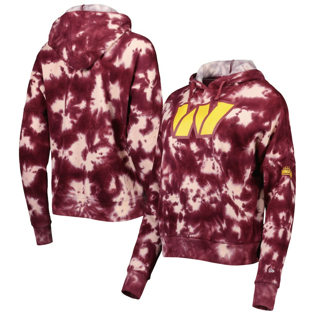 Washington Commanders New Era Women's Cloud Dye Fleece Pullover Hoodie - Burgundy discount