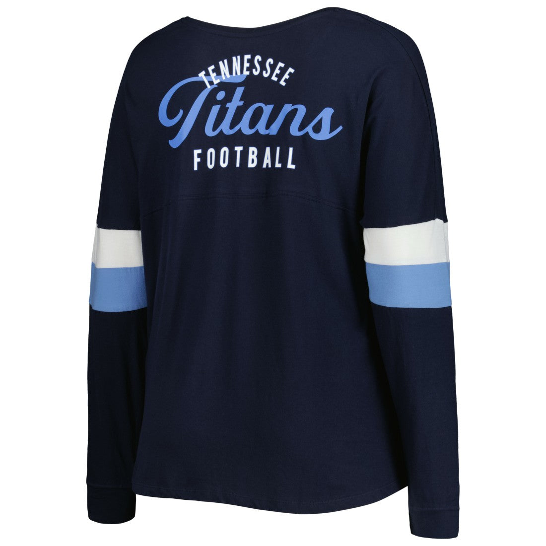 Tennessee Titans New Era Women's Plus Size Athletic Varsity Lace-Up V-Neck Long Sleeve T-Shirt - Navy discount