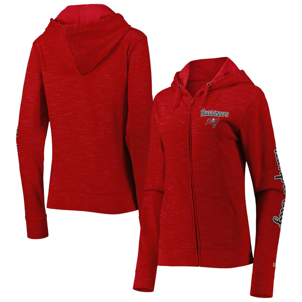 Tampa Bay Buccaneers New Era Women's Reverse Space-Dye Full-Zip Hoodie - Red online