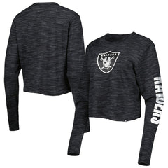 Las Vegas Raiders New Era Women's Crop Long Sleeve T-Shirt - Black on sale