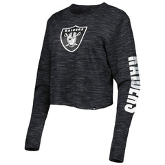 Las Vegas Raiders New Era Women's Crop Long Sleeve T-Shirt - Black on sale