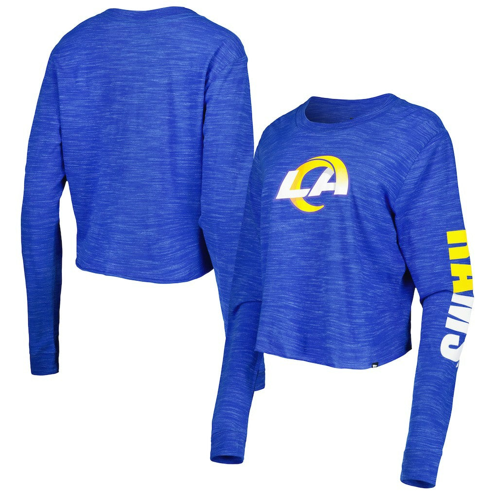 Los Angeles Rams New Era Women's Crop Long Sleeve T-Shirt - Royal for sale