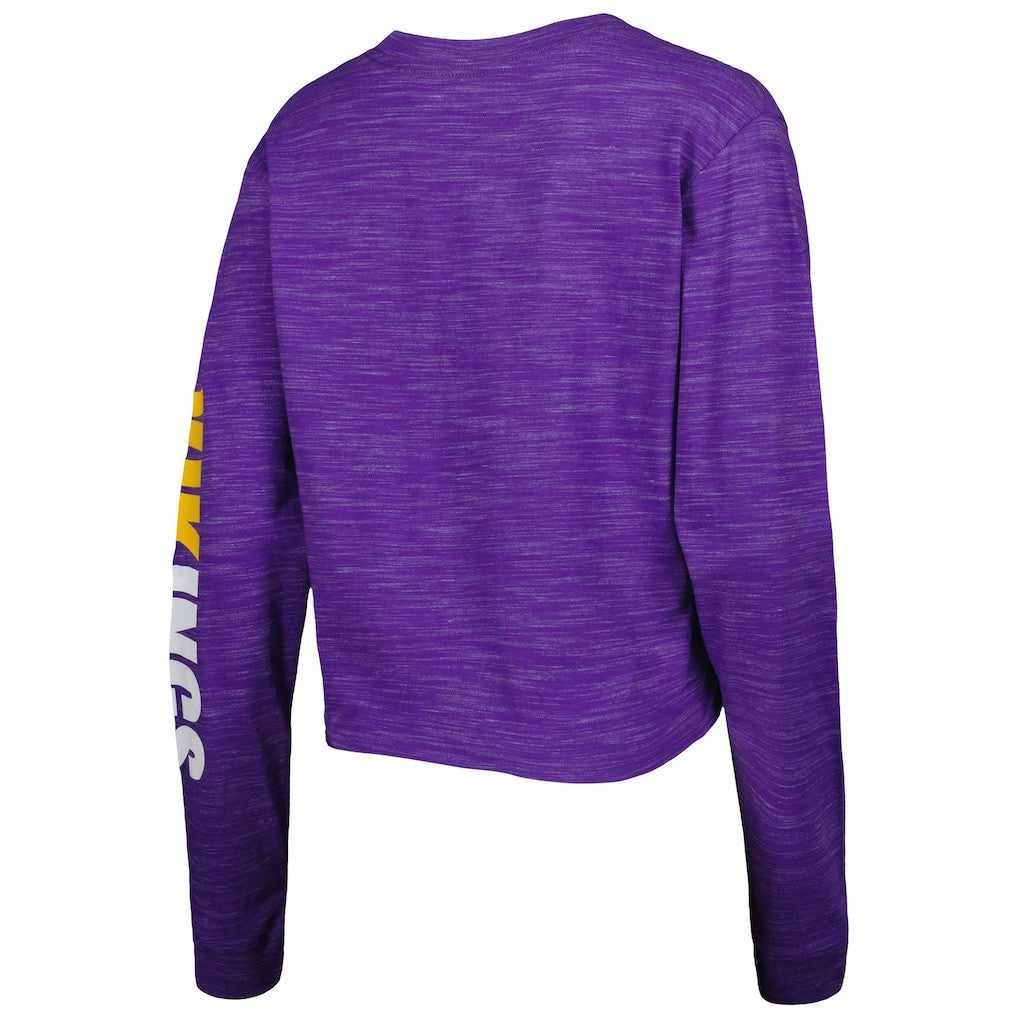 Minnesota Vikings New Era Women's Crop Long Sleeve T-Shirt - Purple cheap