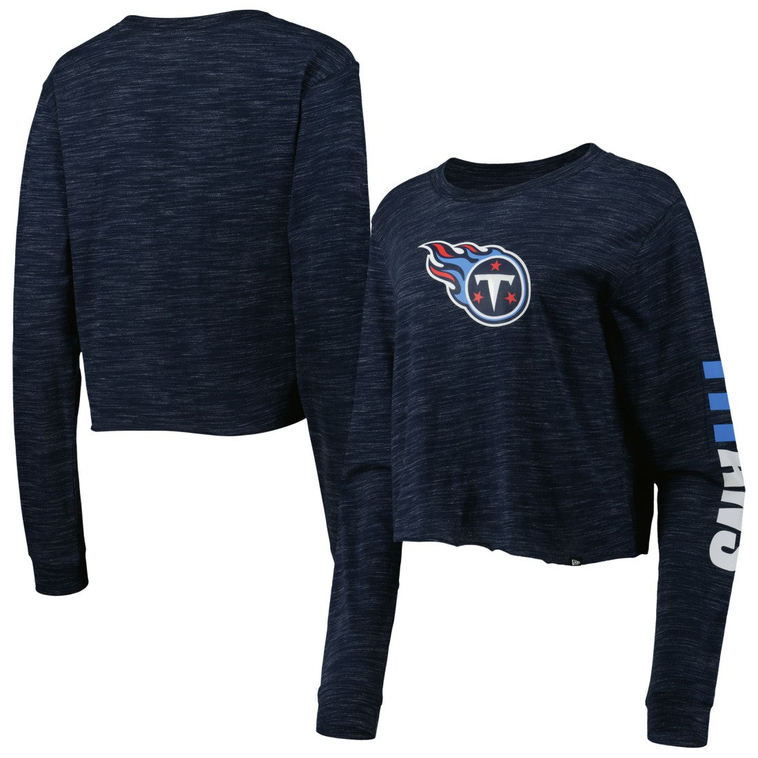 Tennessee Titans New Era Women's Crop Long Sleeve T-Shirt - Navy cheap