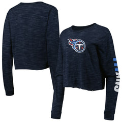 Tennessee Titans New Era Women's Crop Long Sleeve T-Shirt - Navy cheap
