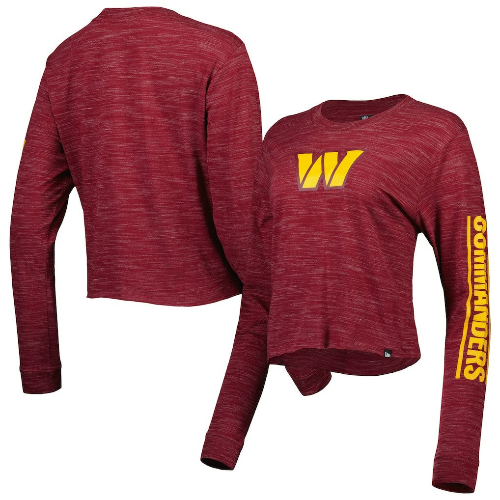 Washington Commanders New Era Women's Crop Long Sleeve T-Shirt - Burgundy sale