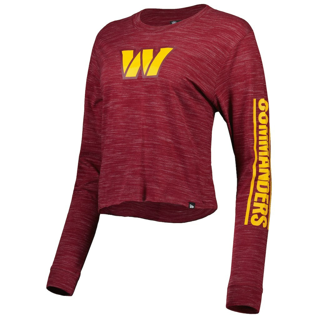 Washington Commanders New Era Women's Crop Long Sleeve T-Shirt - Burgundy sale