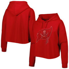 Tampa Bay Buccaneers Cuce Women's Crystal Logo Cropped Pullover Hoodie - Red sale
