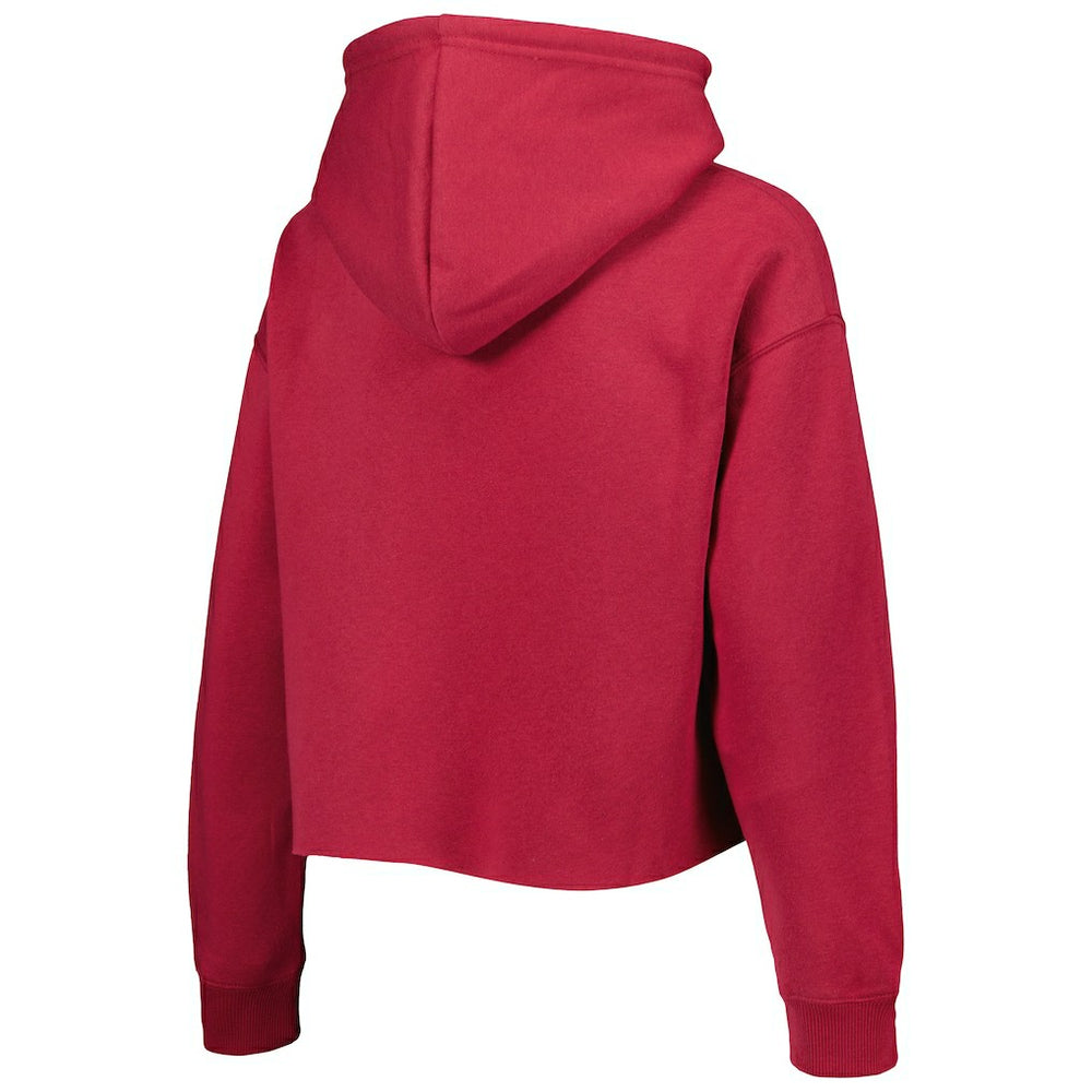 Arizona Cardinals Cuce Women's Crystal Logo Cropped Pullover Hoodie - Cardinal discount