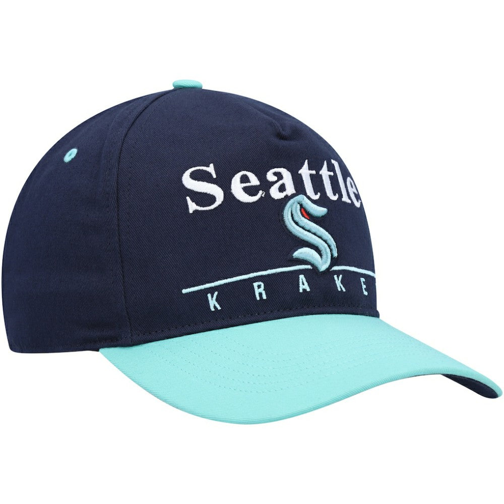 Seattle Kraken '47 Super Hitch Adjustable Snapback Hat - Deep Sea Blue/Light Blue Hats