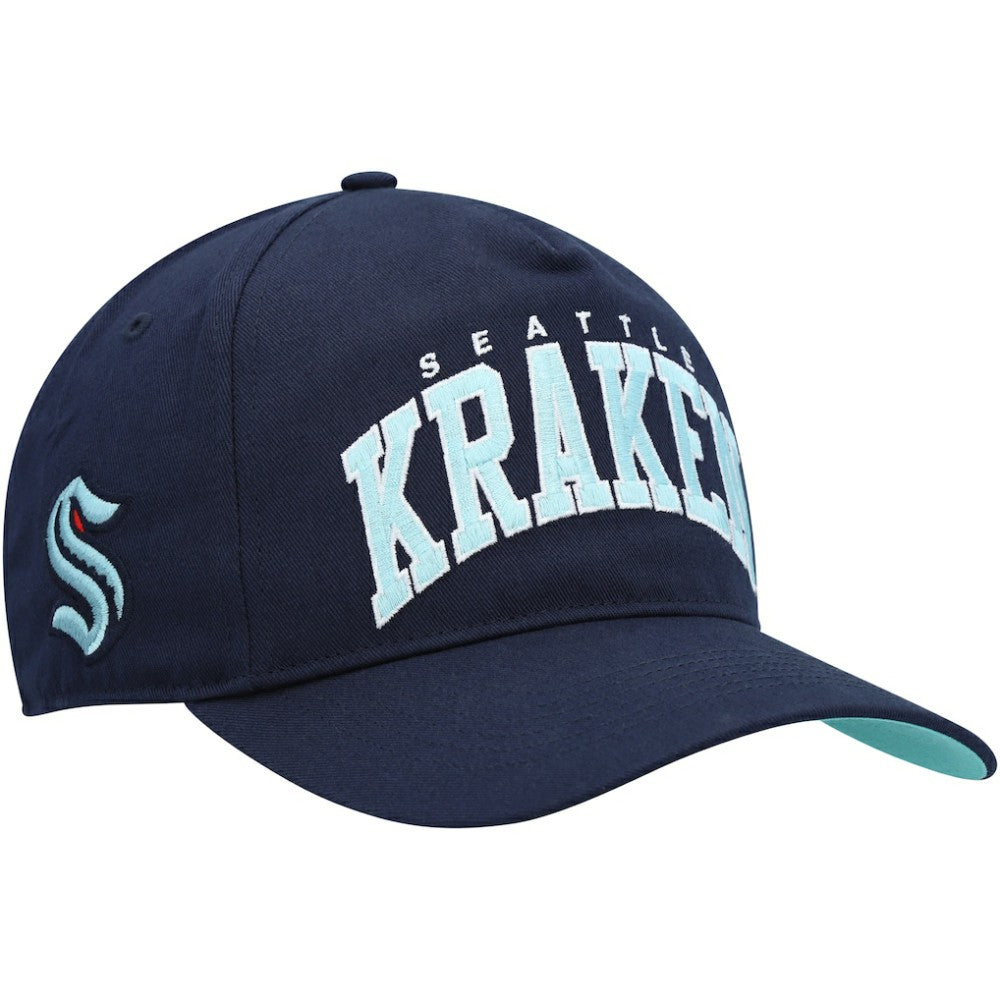 Seattle Kraken '47 Block Arch Hitch Snapback Hat - Deep Sea Blue Hats