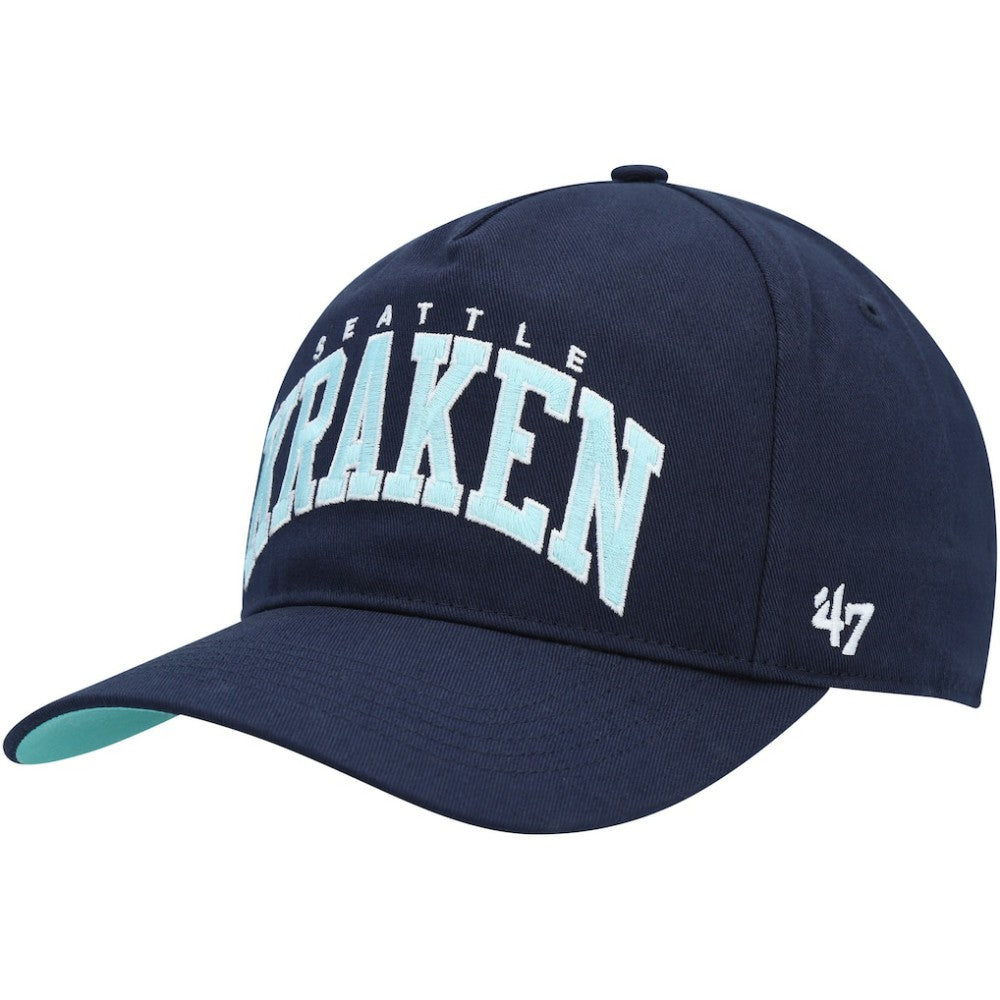 Seattle Kraken '47 Block Arch Hitch Snapback Hat - Deep Sea Blue Hats