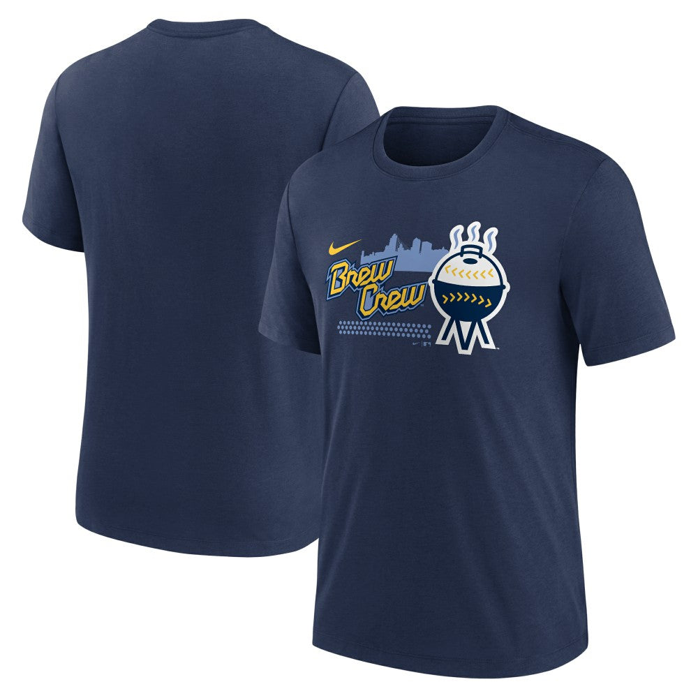 Milwaukee Brewers City Connect Tri-Blend T-Shirt Navy
