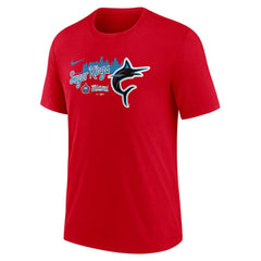 Miami Marlins City Connect Tri-Blend T-Shirt Red