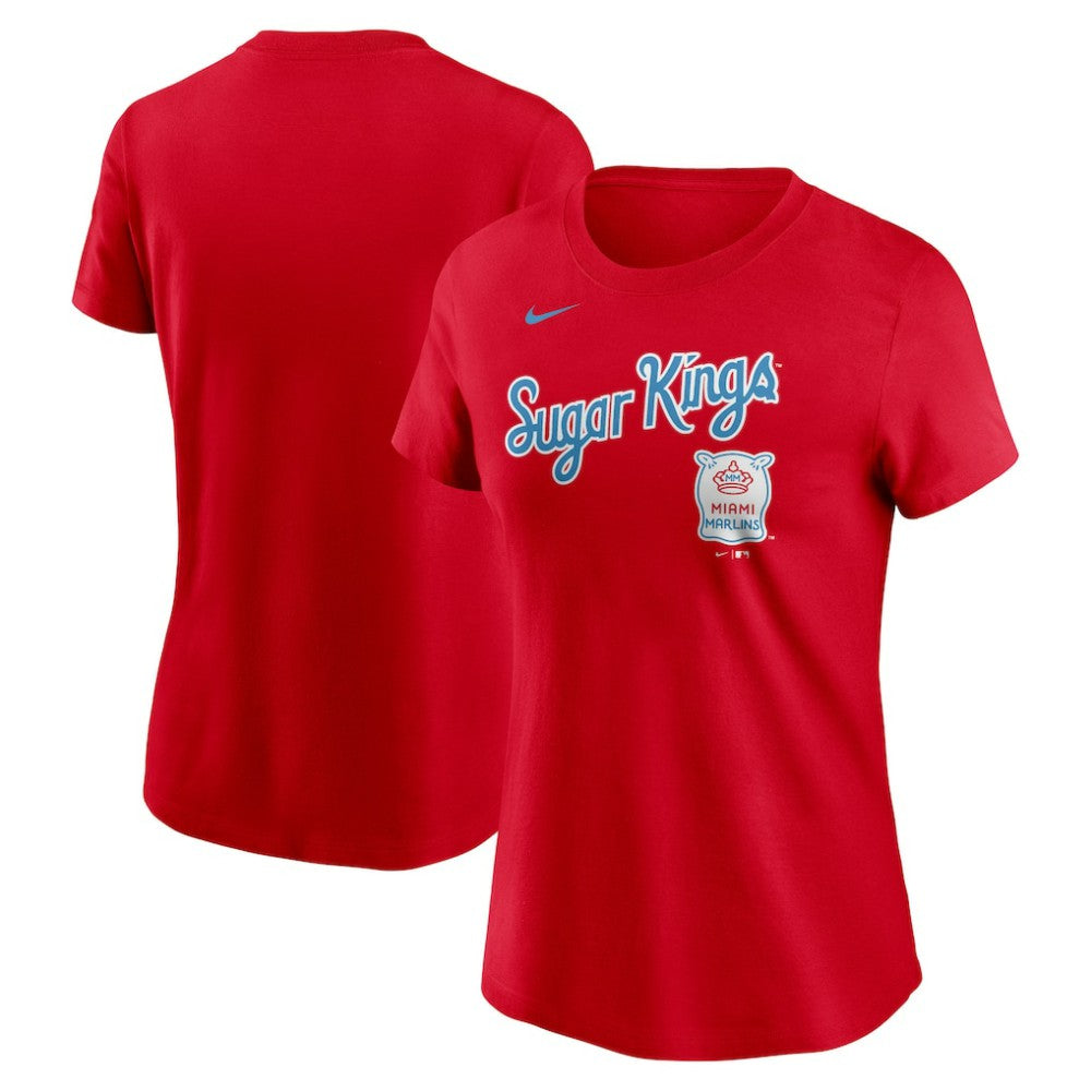 Miami Marlins Women's City Connect Wordmark T-Shirt Red