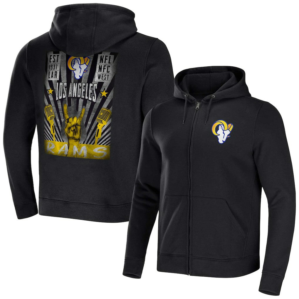Los Angeles Rams NFL x Darius Rucker Collection Rocker Full-Zip Hoodie - Black cheap