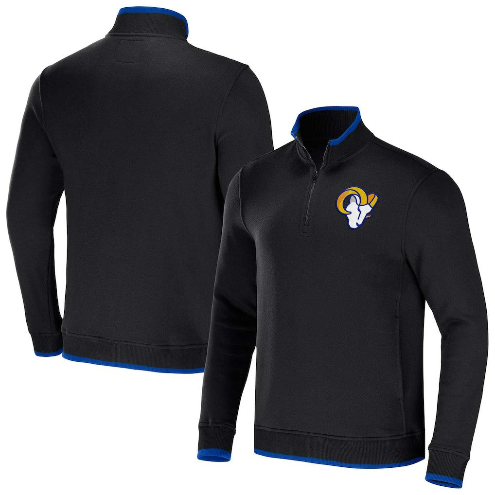 Los Angeles Rams NFL x Darius Rucker Collection Logo Quarter-Zip Top - Black on sale