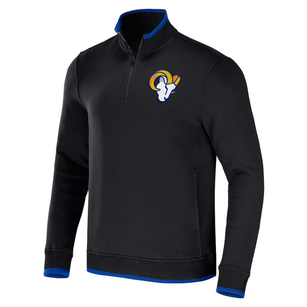 Los Angeles Rams NFL x Darius Rucker Collection Logo Quarter-Zip Top - Black on sale