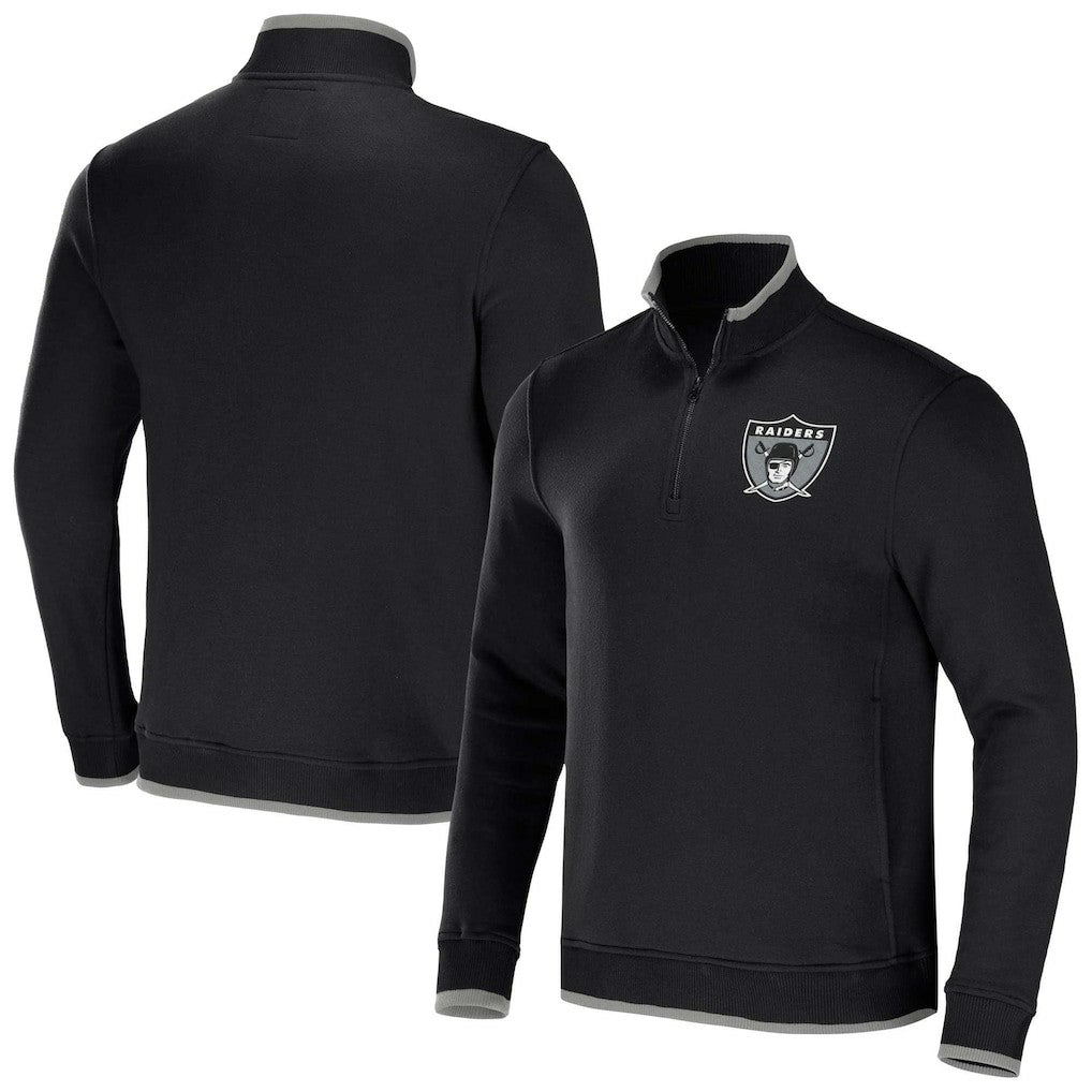 Las Vegas Raiders NFL x Darius Rucker Collection Logo Quarter-Zip Top - Black online