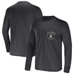 Las Vegas Raiders NFL x Darius Rucker Collection Team Long Sleeve Pocket T-Shirt - Charcoal discount