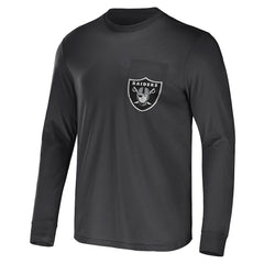 Las Vegas Raiders NFL x Darius Rucker Collection Team Long Sleeve Pocket T-Shirt - Charcoal discount