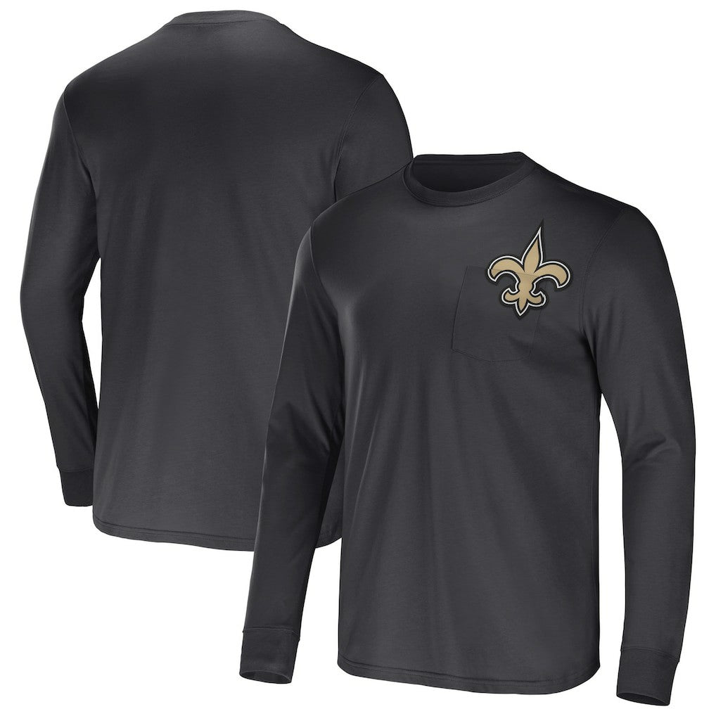 New Orleans Saints NFL x Darius Rucker Collection Team Long Sleeve Pocket T-Shirt - Black sale