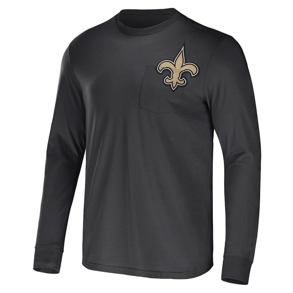 New Orleans Saints NFL x Darius Rucker Collection Team Long Sleeve Pocket T-Shirt - Black sale