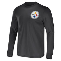 Pittsburgh Steelers NFL x Darius Rucker Collection Team Long Sleeve Pocket T-Shirt - Black for sale