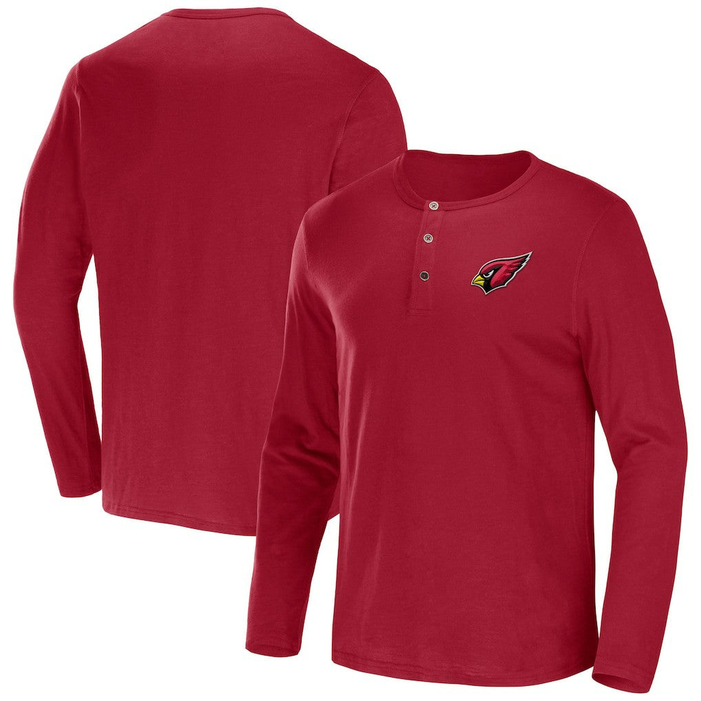 Arizona Cardinals NFL x Darius Rucker Collection Slub Jersey Henley Long Sleeve T-Shirt - Cardinal sale