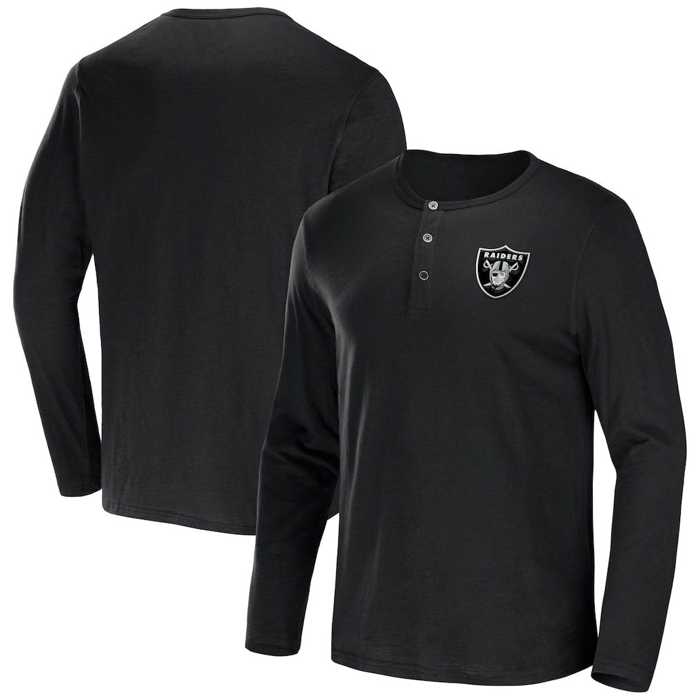 Las Vegas Raiders NFL x Darius Rucker Collection Slub Jersey Henley Long Sleeve T-Shirt - Black online
