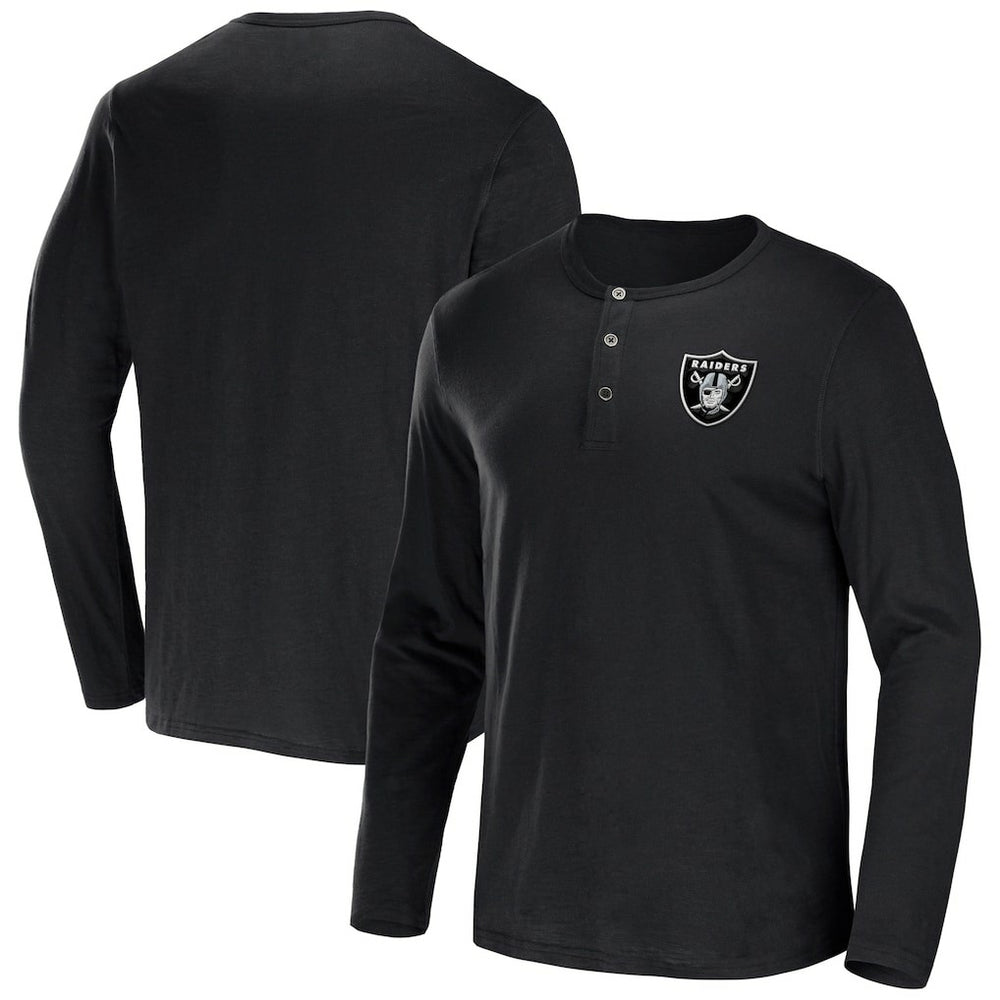 Las Vegas Raiders NFL x Darius Rucker Collection Slub Jersey Henley Long Sleeve T-Shirt - Black online