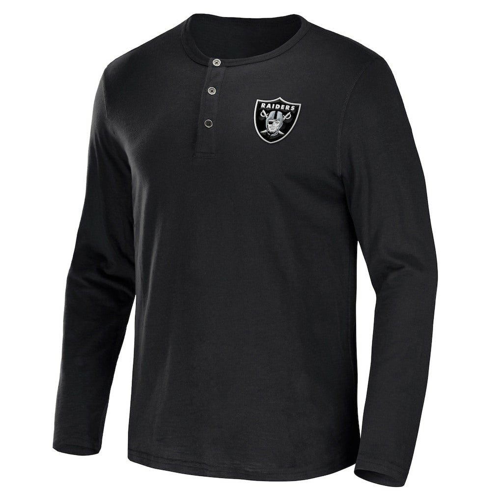 Las Vegas Raiders NFL x Darius Rucker Collection Slub Jersey Henley Long Sleeve T-Shirt - Black online