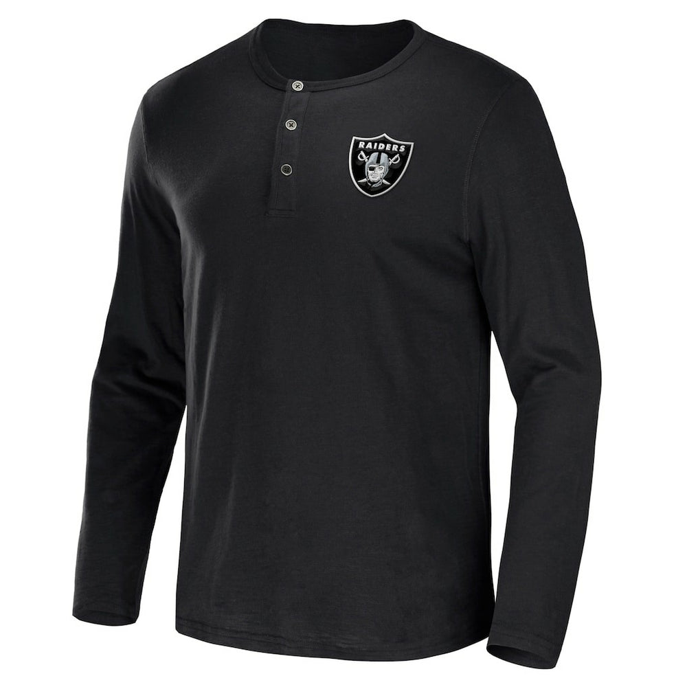 Las Vegas Raiders NFL x Darius Rucker Collection Slub Jersey Henley Long Sleeve T-Shirt - Black online