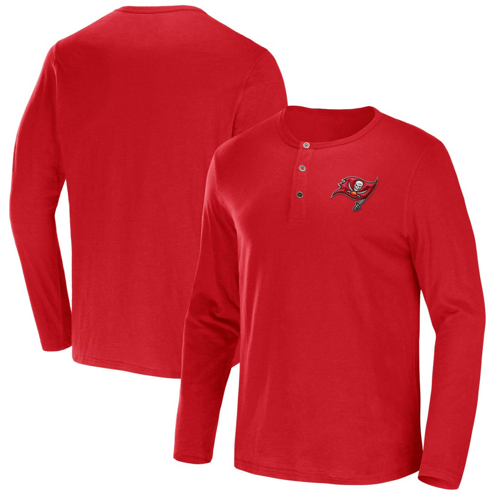 Tampa Bay Buccaneers NFL x Darius Rucker Collection Slub Jersey Henley Long Sleeve T-Shirt - Red sale