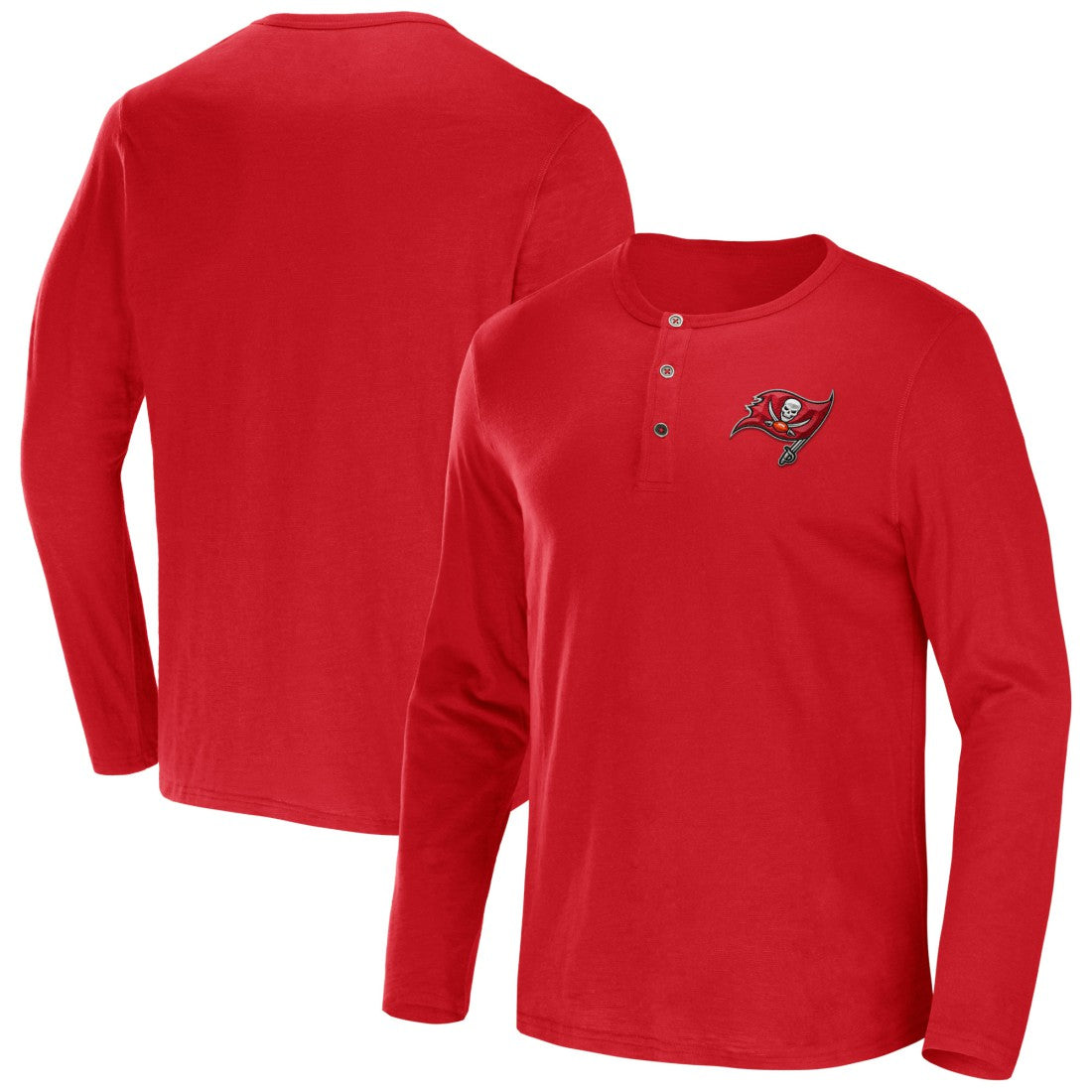 Tampa Bay Buccaneers NFL x Darius Rucker Collection Slub Jersey Henley Long Sleeve T-Shirt - Red sale