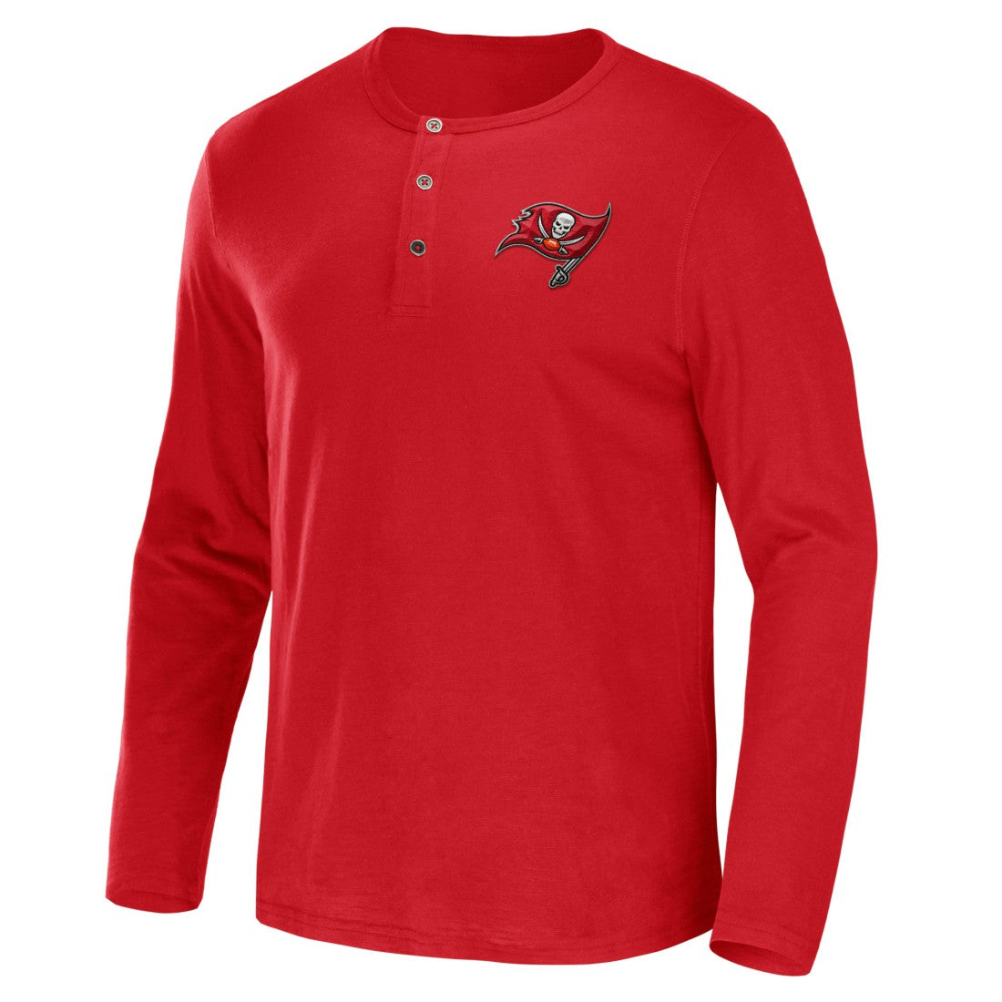 Tampa Bay Buccaneers NFL x Darius Rucker Collection Slub Jersey Henley Long Sleeve T-Shirt - Red sale