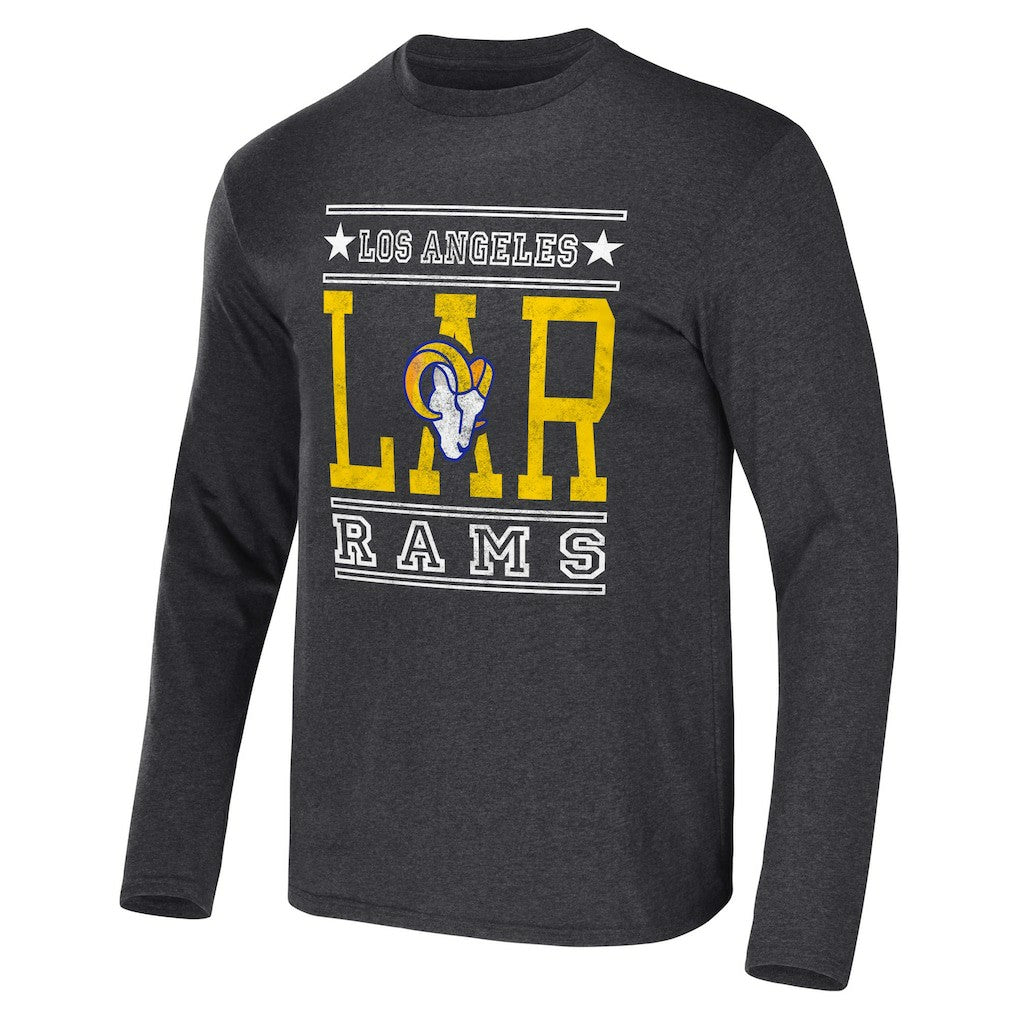 Los Angeles Rams NFL x Darius Rucker Collection Long Sleeve T-Shirt - Heathered Charcoal discount