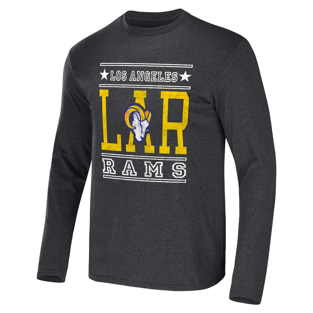 Los Angeles Rams NFL x Darius Rucker Collection Long Sleeve T-Shirt - Heathered Charcoal discount