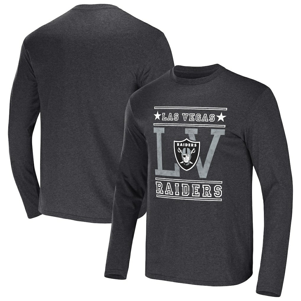Las Vegas Raiders NFL x Darius Rucker Collection Long Sleeve T-Shirt - Heathered Charcoal sale
